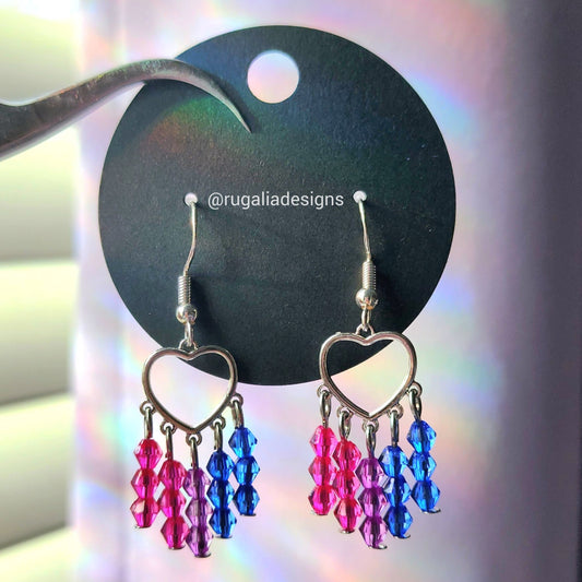 EARRINGS | BI PRIDE HEARTS